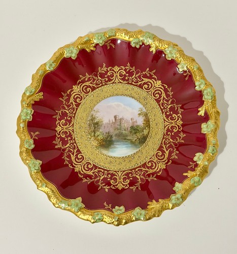 Antique coalport cabinet plate - cabinet,